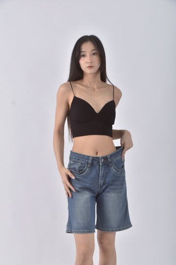 (M) cuttle denim丹寧牛仔質感棉質純棉藍色短褲