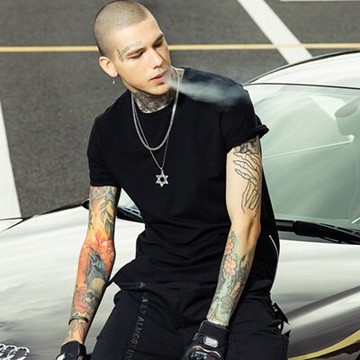 現貨+預購 短袖T恤休閒上衣-簡約純色開岔拉鍊男打底衫2色73sq28【獨家進口】【米蘭精品】