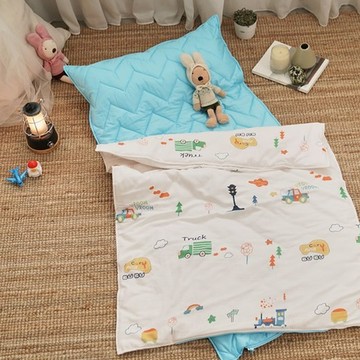 BUHO 布歐 便攜式天然純棉透氣雙層紗兒童三件組  童話鎮  睡墊 140 x 70cm + 四季被 120 x 90cm + 枕芯 70 x 30cm
