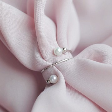 純銀開口珍珠款戒指女網紅時尚個性小眾設計原創食指戒新款潮1入