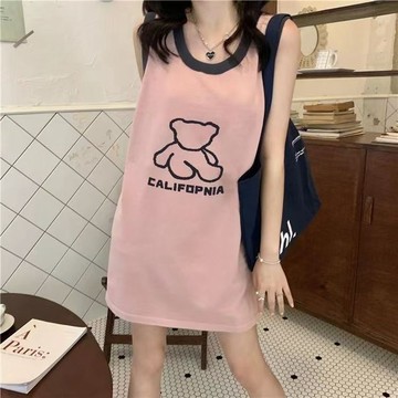 【臺灣出貨 免運】春夏季冰絲超薄款吊帶睡裙女可愛學生少女夏天吊帶裙無袖家居服