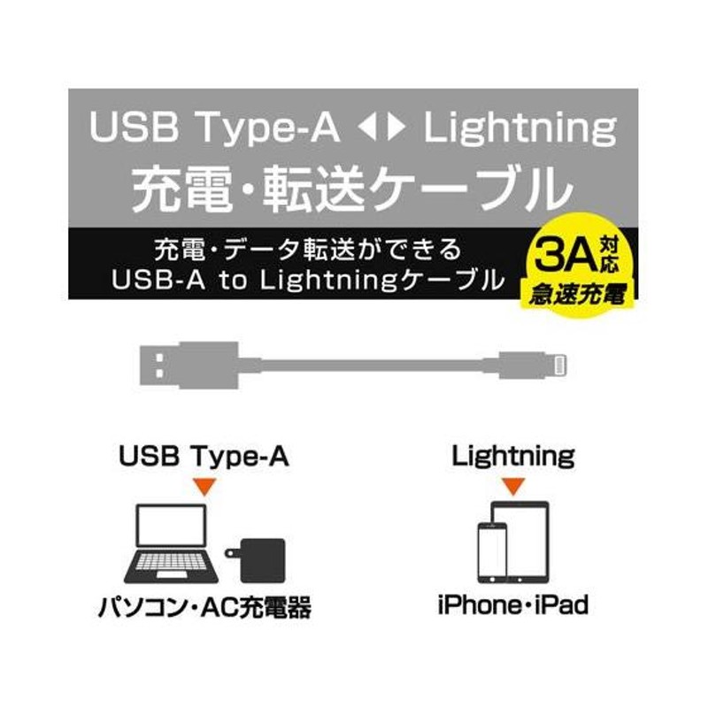 お取り寄せ】エレコム Lightningケーブル スタンダード 0.5m MPA-UALO05WH LINEショッピング