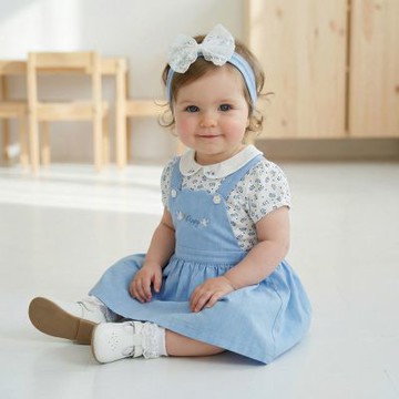 PIPPY 清爽印花背心吊帶裙3入組禮盒 藍