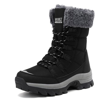 雪地保暖防潑水中筒雪靴(黑)＊an.an【18-9013bk】【現貨+預購】