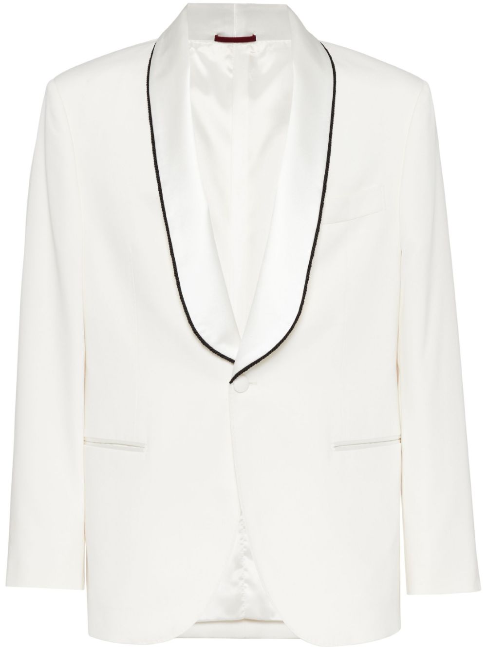 Brunello Cucinelli - single-breasted silk blazer - men - Silk - 56 - White