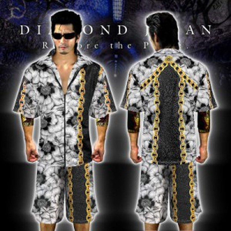 送料無料 ポイント2倍 半袖セットアップジャージ オラオラ系悪羅悪羅系 ヤクザヤンキー メンズ上下服 Dj 051 白牡丹チェーン 和柄 夏物 通販 Lineポイント最大1 0 Get Lineショッピング