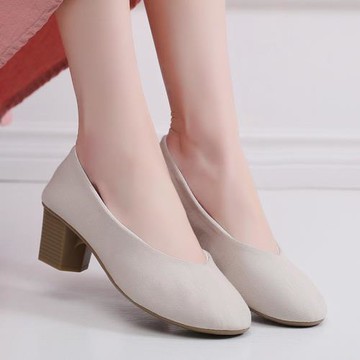 新款純色百搭配旗袍的鞋女高跟復古老北京布鞋茶藝師古風漢服鞋子