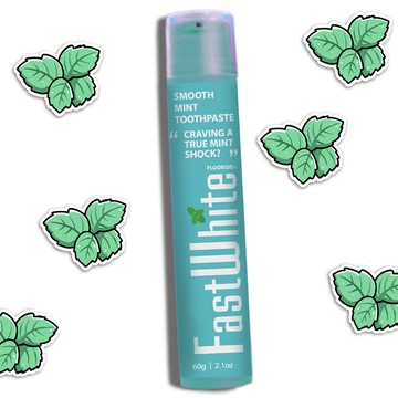 FastWhite齒速白 歐美超模推薦 專業清新防護潔齒 快樂牙膏 爽爽薄荷 潔淨好口氣好心情