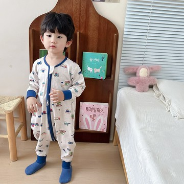 寶寶睡袋春秋嬰兒護肚防踢被純棉分腿秋冬男童四季兒童連體睡衣冬鑫弘-萌寶童裝可開發票