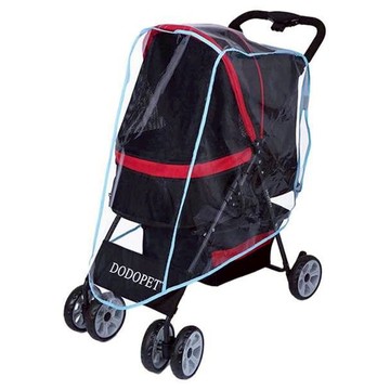 摩達客 寵物推車/嬰幼兒手推車透明防水雨罩 食品級環保PE + EVA材質  透明色  1個  ST小型