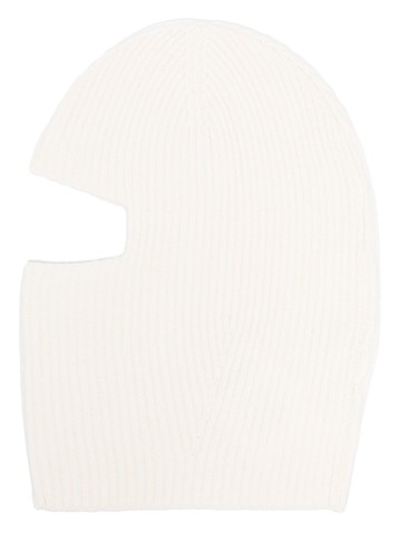 Peserico - ribbed-knit virgin-wool blend balaclava-hat - women - Virgin Wool/Cashmere/Polyester/Viscose/Silk - S - White