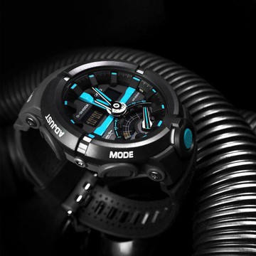 G-SHOCK CASIO 卡西歐 / GA-500P-1A /  多層次 前衛造型 世界時間 橡膠手錶 藍黑色 48mm