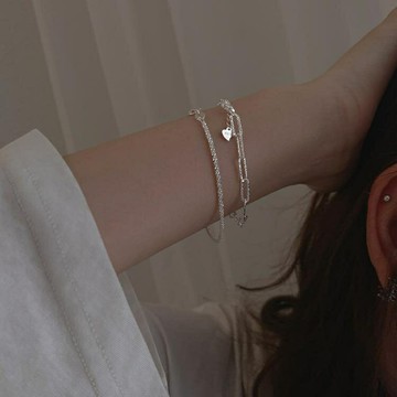 925純銀波光粼粼手錬女ins小眾設計輕奢高級感精致簡約冷淡風氣質 雙11全館免運