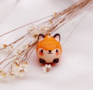 迷你狐狸團子掛飾 擺設 吊墜