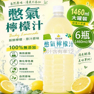 【憋氣檸檬】檸檬汁6瓶(1460ml/瓶〉(免運費)