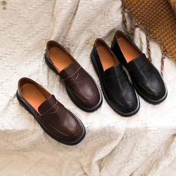 柒步森林JK制服小皮鞋2025春 季新款學院風兩穿平底樂福女單鞋子