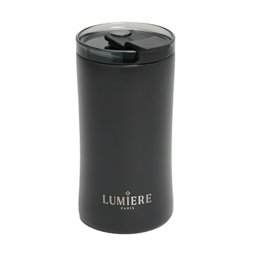 Lavish DIAMOND BLACK 防摔防漏隨行保溫杯 雙層真空旋轉型杯蓋 陶瓷塗層內膽 304不鏽鋼外層 長效保冰保溫  鑽石黑  360ml  1個