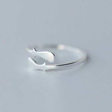 925純銀戒指開口戒-個性甜美可愛小魚情人節生日禮物女飾品73dt686【獨家進口】【米蘭精品】