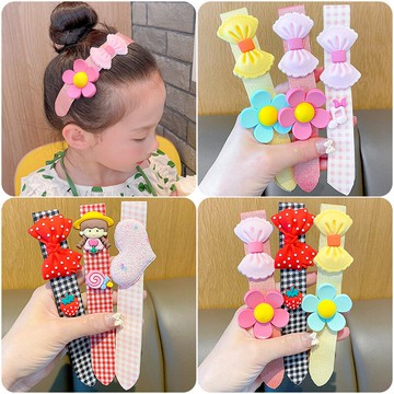 夏季兒童魔術貼發帶女童碎發神器蝴蝶結發飾小女孩頭箍劉海貼頭飾