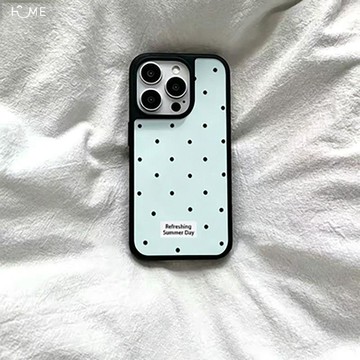 薄荷小點適用蘋果17手機殼iPhone16promax膚感15水凝殼14/13/12女