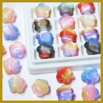 貓眼漸變亞克力散珠 五角星串珠diy手鏈手機鏈車掛配飾材料現貨串珠 串珠材料 串珠材料包 珠珠材料 手串材料