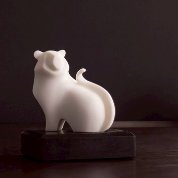 CHU,AN Design| 先鋒虎-十二生肖造型石雕紙鎮-白
