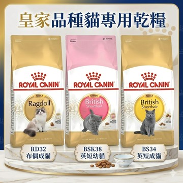 Royal Canin 法國皇家｜皇家品種貓飼料 RD32布偶成貓 BS34英短成貓 BSK38英短幼貓 布偶貓飼料