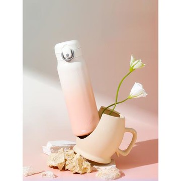 AKS保溫杯彈蓋水杯316不銹鋼男女車載杯子高顏值大容量便攜推蓋杯