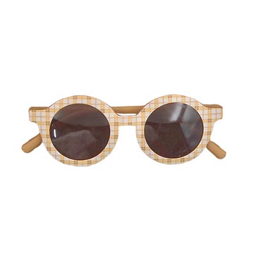 Grech&Co 兒童款 兒童經典二代 圓框 墨鏡 嬰幼童用  18個月~6歲  格紋黃