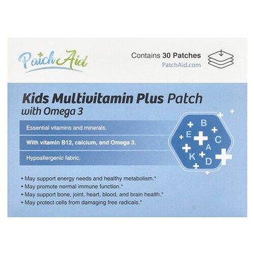 PatchAid, 含 Omega 3 的兒童多維生素加貼片，30 片貼片