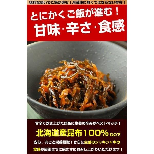 昆布 佃煮こんぶ コンブ つくだに 詰め合わせ 送料無料 北海道産昆布 国産生姜使用 つくだ煮