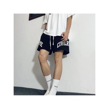 美式潮牌短褲男夏季新款運動褲不過膝寬松學生休閑復古籃球五分褲