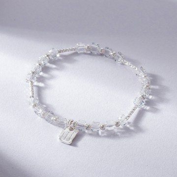 [925純銀]月映微光白水晶串珠手鍊【SL1015】-白水晶