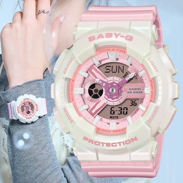 CASIO卡西歐 BABY-G 夢幻色彩 雙顯腕錶 BA-110PD-4A