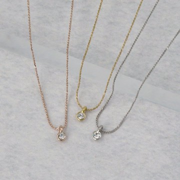 【OSEWAYA 日本飾品】tiny・迷你圓鑽項鍊✨ 生日禮物/情人節禮物/射手座/摩羯座