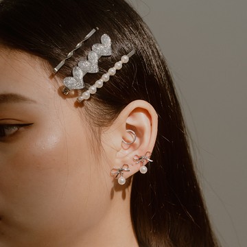 質感蝴蝶結珍珠耳針式耳環