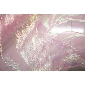 設計師面料日本進口璀璨熒光粉色透明柔軟面料舞臺裝服裝面料