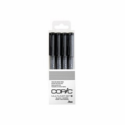.Too  Copic コピック マルチライナー ブラック 4本組Ａ 12507003