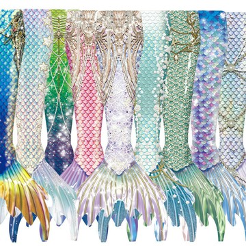 新款夏季兒童美人魚泳衣美人魚溫泉抹胸魚尾巴女童公主裙扮演服裝