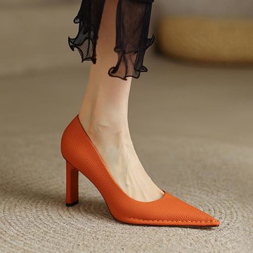 雨絲家~chic巨顯氣質~真皮尖頭單鞋女2022早春夏新款韓版細高跟鞋