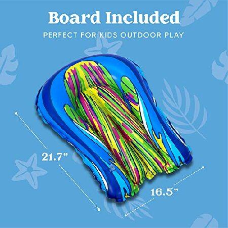 Sloosh Single Lane Slip Slide, Lawn Water Slide for Backyards with Boogie Boards Waterslide with Sprinklers Yard Water Toys for Kids