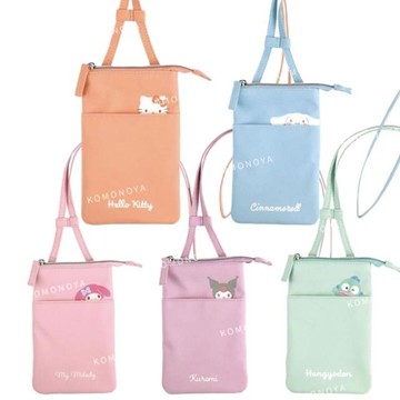 小禮堂 Sanrio 三麗鷗 皮質斜背手機包 ZSP1 (探頭款) Kitty 美樂蒂 酷洛米 大耳狗