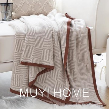 純棉毛毯客廳午睡沙發毯蓋毯床尾巾辦公室飛機頭等艙航空毯子家居