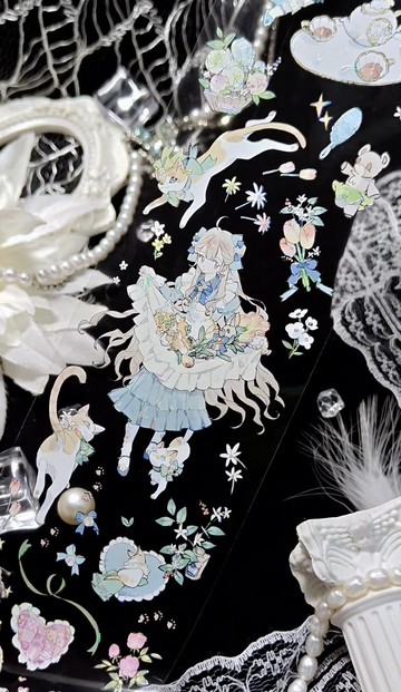 伶伶 お菓子・フルーツ・ねこ PET 紙膠帶 貝殼光