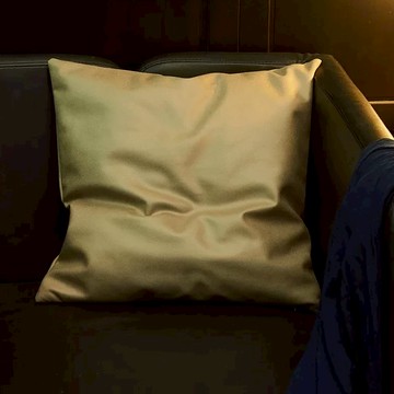 KUIBAO 快豹生活 北歐ins純色仿真皮抱枕 僅有皮套  米灰色  45 x 45cm