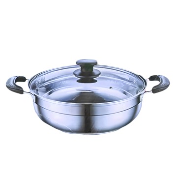 EDISH 304不銹鋼雙耳祥和火鍋 28cm 適用多種爐具  1個  不鏽鋼