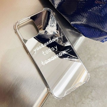 防摔手機殼.ins風活在當下iPhone17ProMax蘋果16手機殼X甜酷英文鏡面補妝小眾