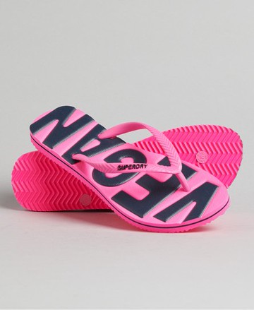 Superdry Women's Women's Vintage Vegan Classic Flip Flops Pink / Fluro Pink - Size: S