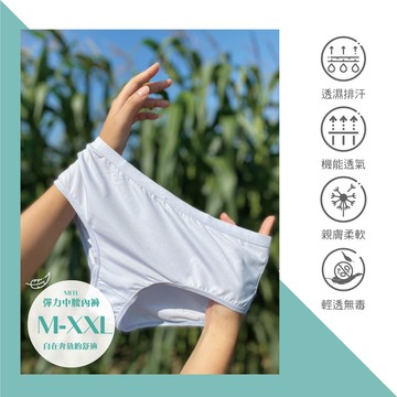【Heimelig直立棉】台灣製彈力舒柔透氣親膚中腰內褲MITM (淡藍)