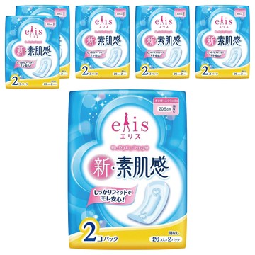 elleair 艾黎艾爾 elis 愛麗思 日本原裝進口 素肌感超薄衛生棉 無翼型  6組  52片  日用型(20.5cm)